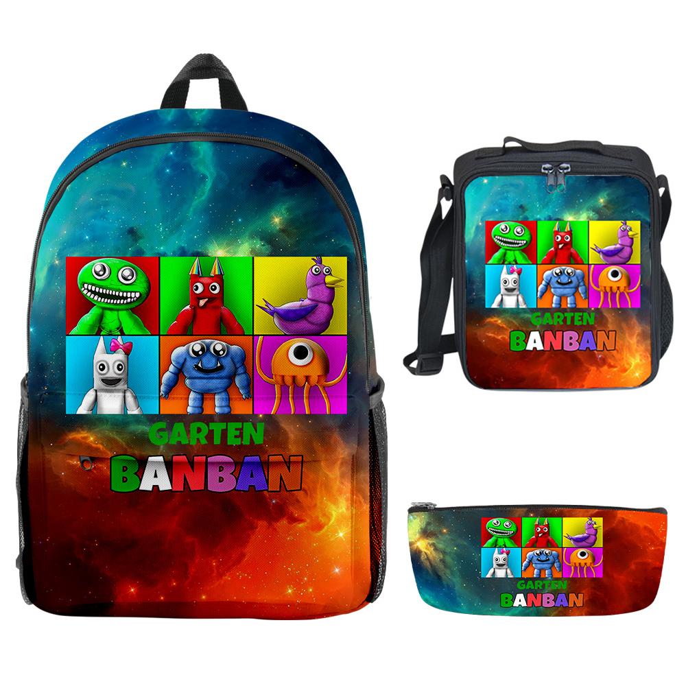 Luxury Youthful New Garten of Banban 3D Print 3pcs/Set School Bags Laptop Daypack Backpack Crossbody Lunch bag Pencil Case