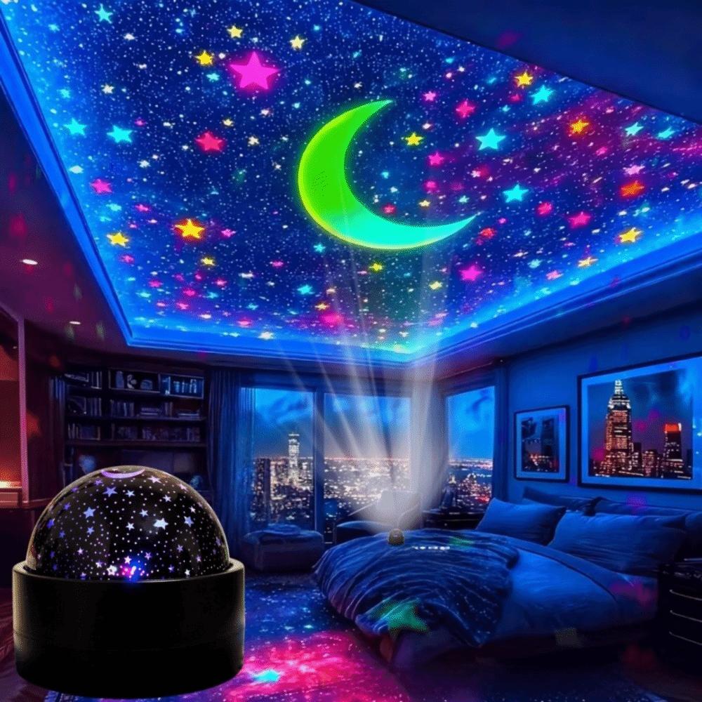 Flashing Light Effect Moon Galaxy Projector Light Color-changing Festive Party Mood Lights  Gift