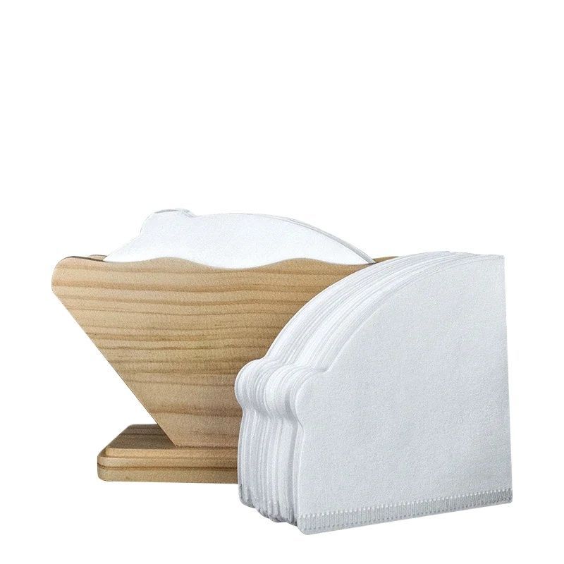 Hârtie de filtru de cafea Suport de unică folosință Filtre de con de turnare Fibre naturale de bambus 100 buc pentru prepararea cafelei Barista
