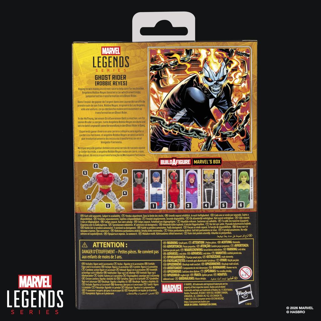 Hasbro MARVEL Legends Series Ghost Rider (Robbie Reyes), 15cm Action Figure for Collectors from 'All-New Ghost Rider' and 'Avengers' Comics, G2424 (Au