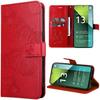 Case for Xiaomi Redmi Note 13 Pro 5G - Red - Shockproof - Faux Leather - Hands-Free Stand - Butterfly Pattern