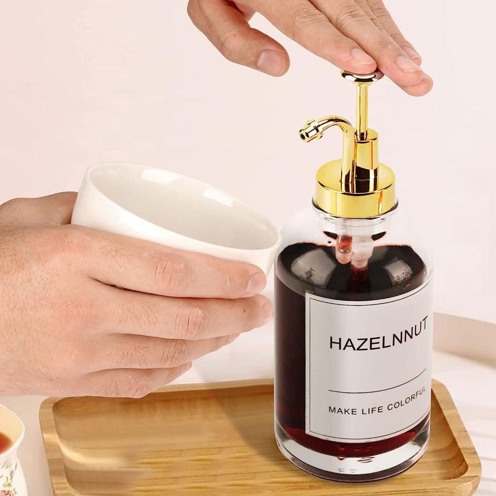 Verbesserte Pumpe Sirupflasche Klares Glas Kaffee Bar Zubehör Kaffee Shop