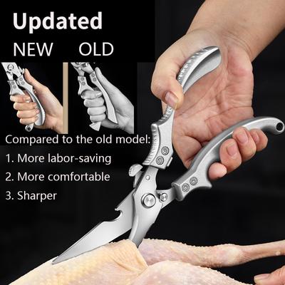 Chicken Bone Kitchen Shears,Stainless Steel Kitchen Scissors Fish Cutter Fish Scissors Scale Clean Cook Scissors Knife
