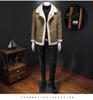 Men's Hong Kong Style PU Leather Fur-Lined Jacket