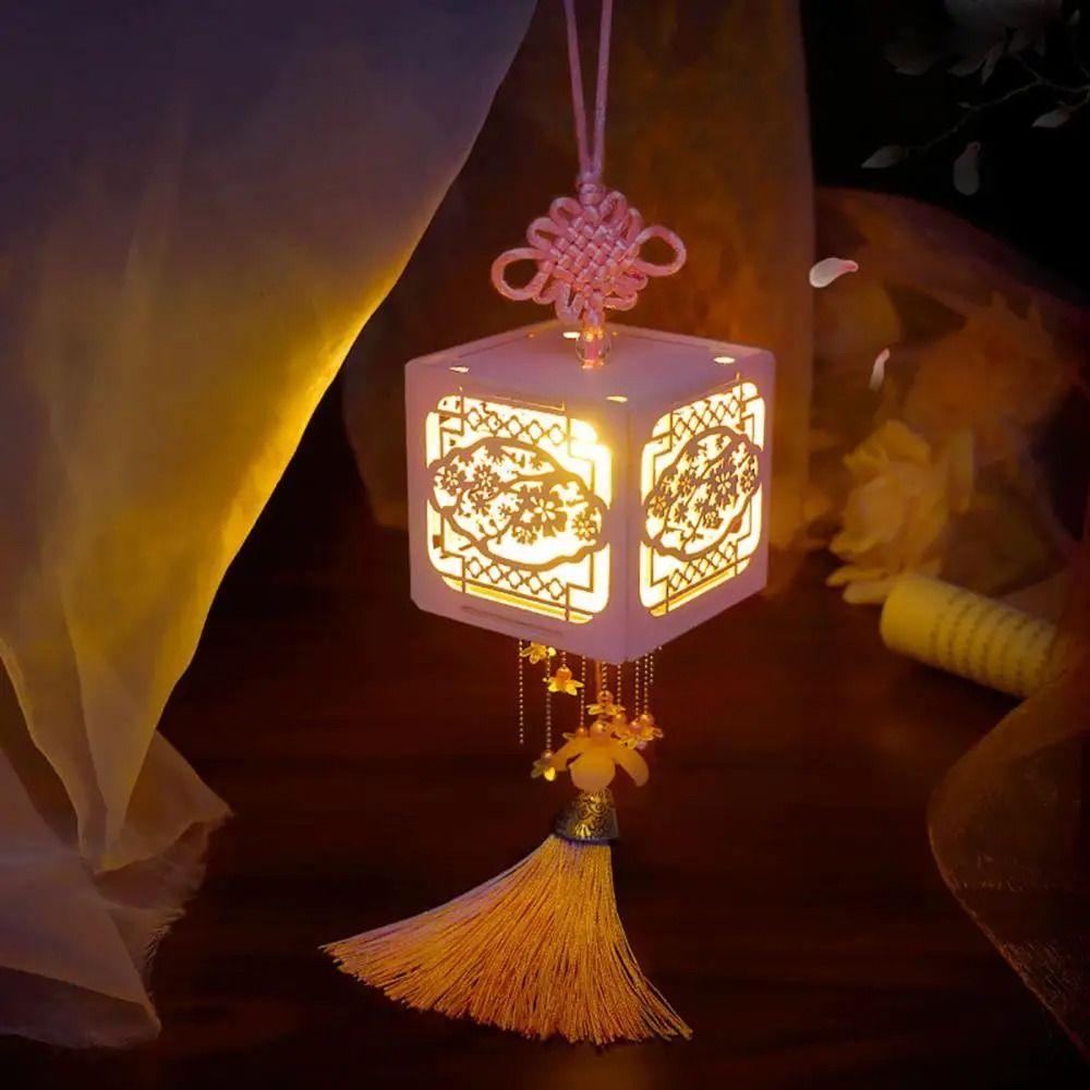 

Blessings Portable Lantern Handmade Wood Lanterns Chinese Antique Lamp Spring Festival рожевий