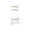 VASAGLE Coat Rack, Coat Stand with Shoe Storage Bench, 4-in-1 Design, with 9 Removable Hooks, a Clothes Rail, for Hallway, Entrance