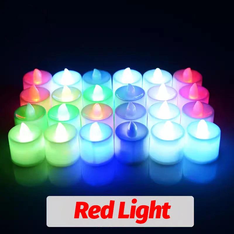1/48PCS Flameless Led Candle Christmas Wedding Party Decoration Table Lamp Heart-shape Electronic Battery-Power Tealight Candles