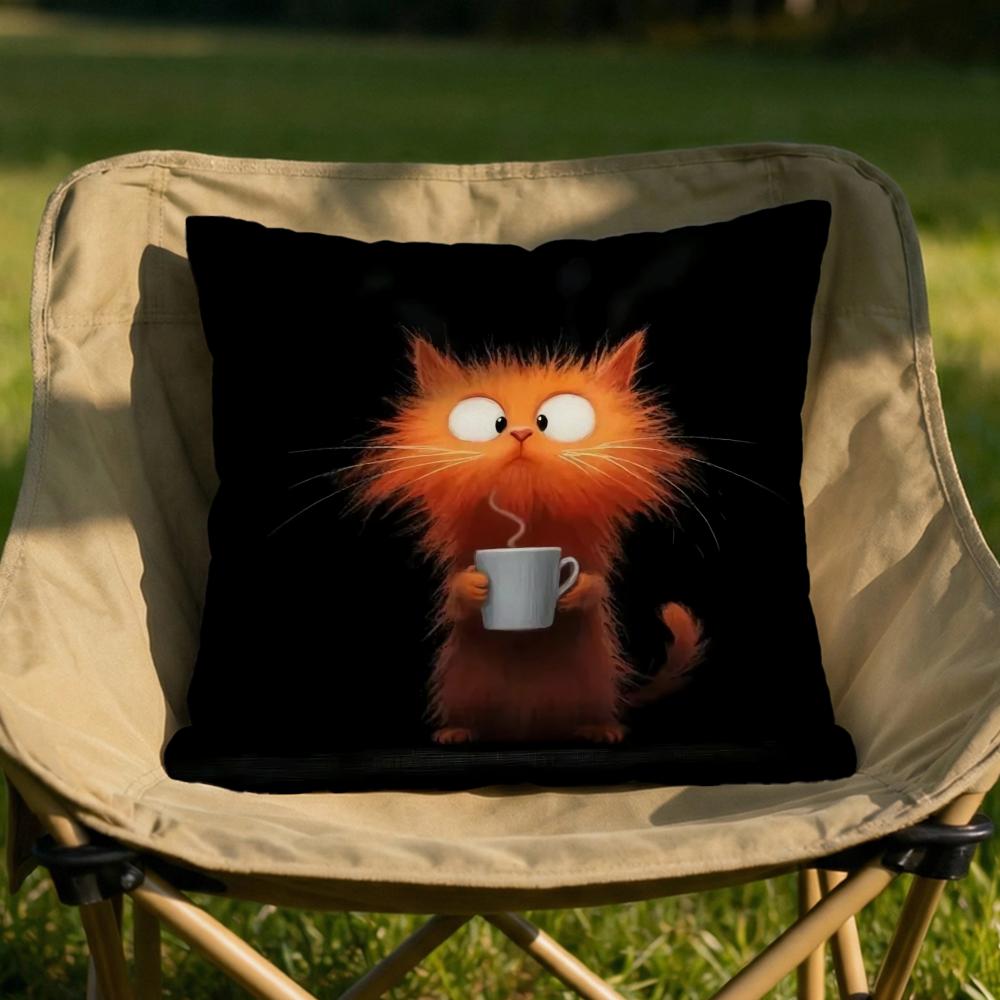 Modern cat Cushion Cover Soft Reversible  Durable Pillow Cover  MultiScene Use for Home  Car Daily Comfort