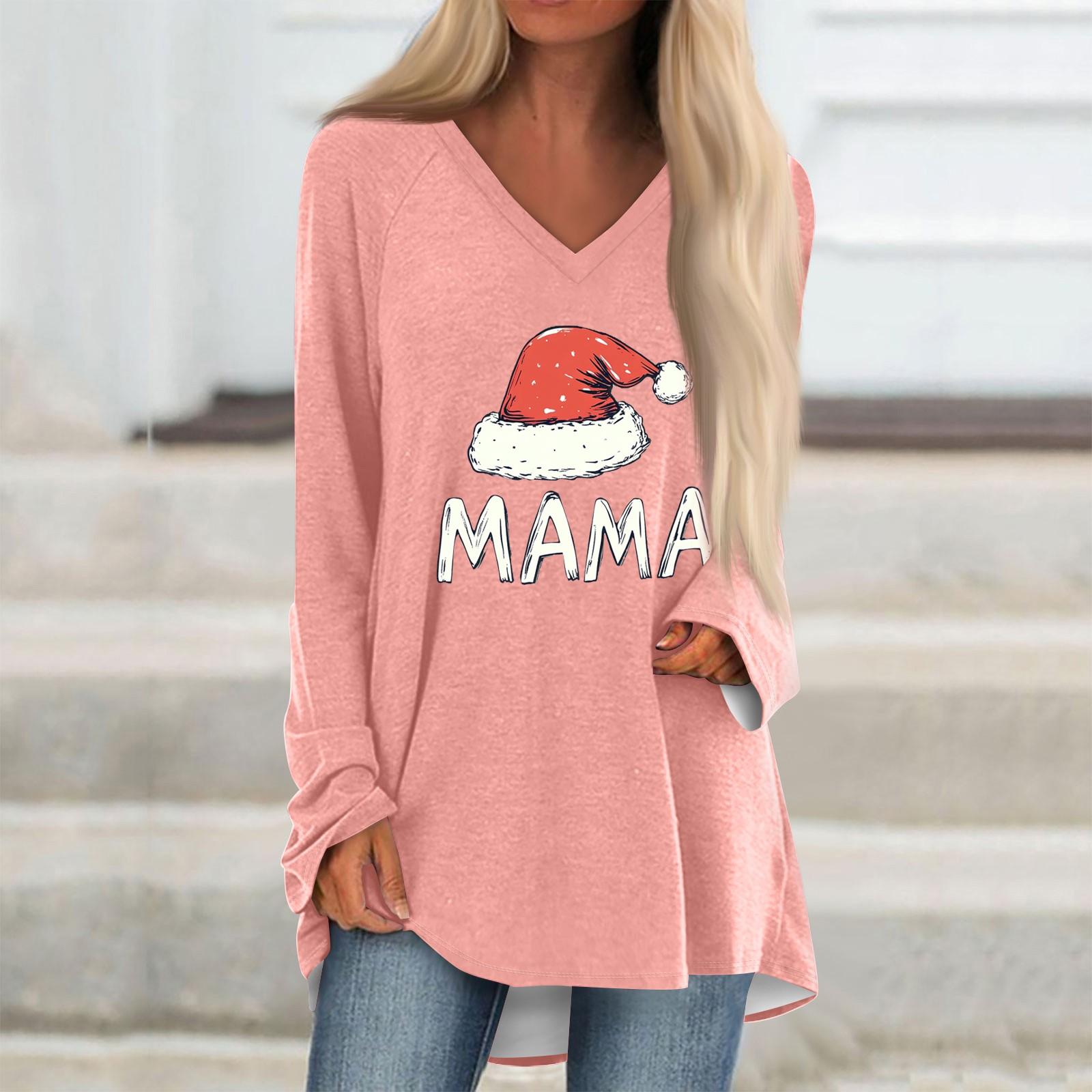 

Женская повседневная длинная свободная футболка с длинными рукавами и v-образным вырезом с цветочным принтом S розовый