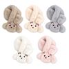 Thick Warm Cartoon Dog Scarf Bow Decor Neck Wrap Cute Winter Scarf  Women