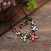Neues Emaille-Blumen-Ohrstecker-Halsketten-Set, Damenmode High-End Farbblumen-Halskette