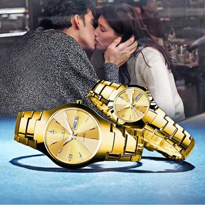 Luxe Studenten Quartz Horloge Koppels Horloge Waterdicht Lichtgevend Dubbele Kalender Wijzerplaat Modieus Polshorloge