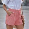 Damen High Waist Bindegürtel Casual Shorts - Sommer 2025 Europäischer Stil Weitbeinige Hosen