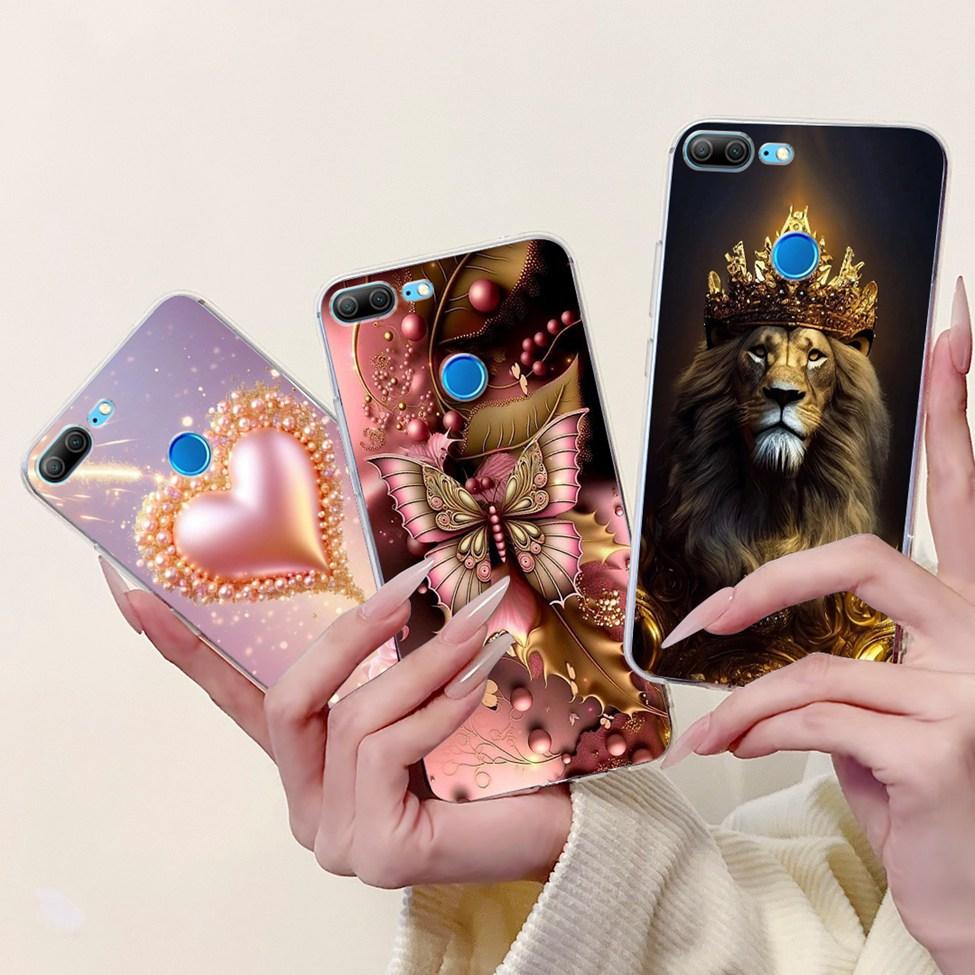 Clear For Honor 9 Lite Case Cute Cat Luxury Fashion Flowers Cool Boys Soft Bumper Cover For Honor 9Lite LLD-L21 Phone Case 5.65"
