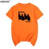 Black Cat Short Sleeve Tshirt Cotton Unisex T Shirt New Tee Tshirt Unisexs Unisex Fashion