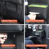 Sancaral Leather Car Seatback Pocket for Rear Includes Drink Tissue and Headrest Mountable for Travel Storage Seats, Holder, Box, Hooks, In-Car