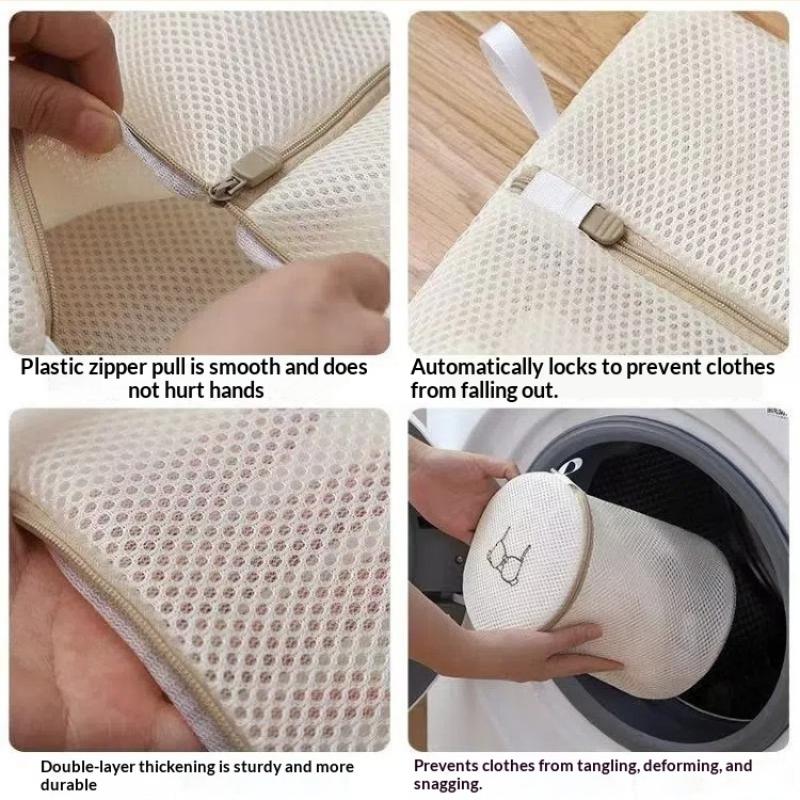 Fine Mesh Embroidery Print Laundry Bags Household Clothes Washing Pouches For Washing Machines