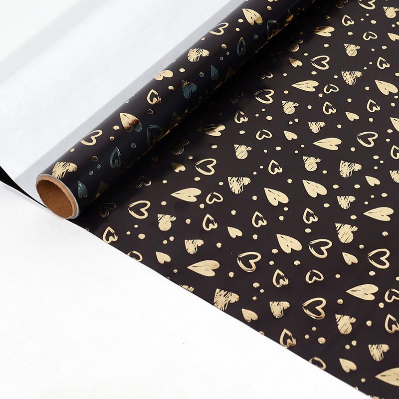 Papel de Regalo Negro Dorado 43x300cm Papel para Envolver Regalos Ramo de Lunares Navidad Día de San Valentín Cumpleaños Regalos Decoraciones Papel