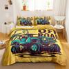Truck Duvet Cover Set Blue Equipment Trucks Duvet Cover Full Boys Gifts Bedding Set Polyester Comforter Cover Kids Cartoon Car