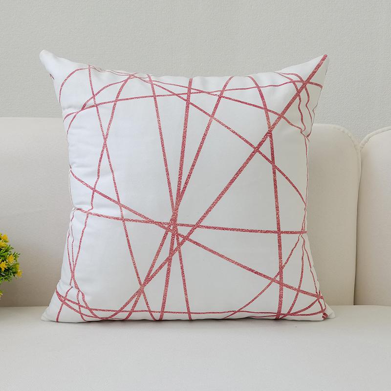 45x45cm Warm Pink Geometric Cushion Cover Pineapple Letter Simple Pillow Cover Ins Printing Poster Sofa Office Home Decoration