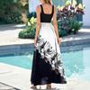 Ladies' floral print summer casual and fashionable sleeveless long dress