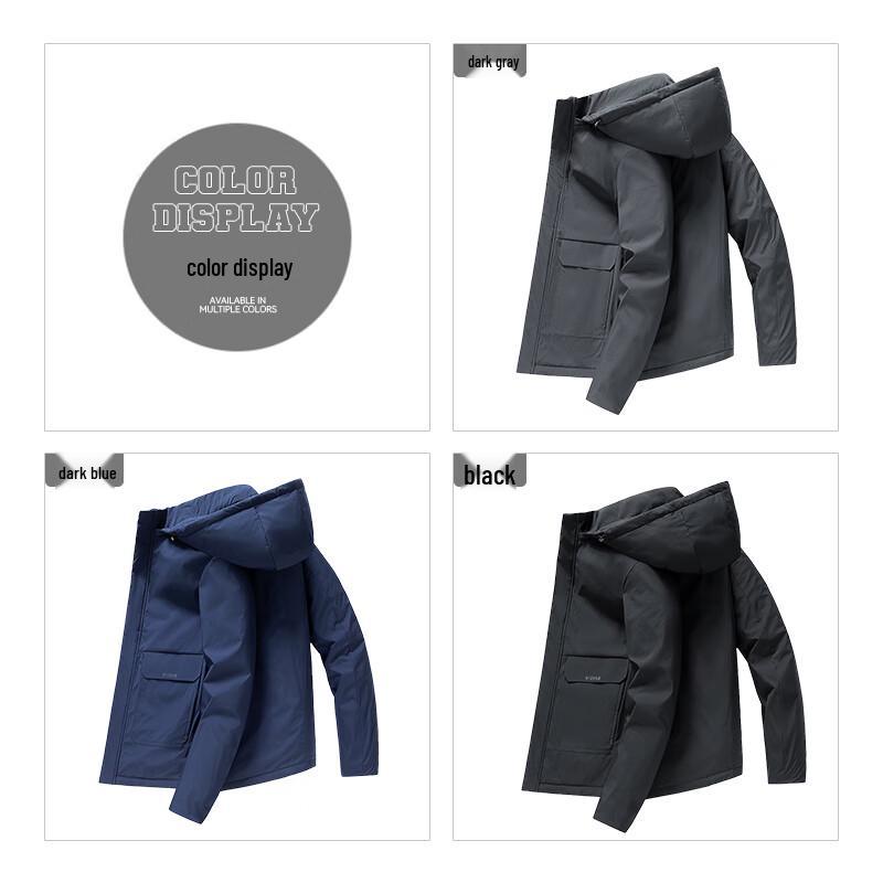 Romon Men's Fleece-Lined Detachable Hood Puffer Jacket
