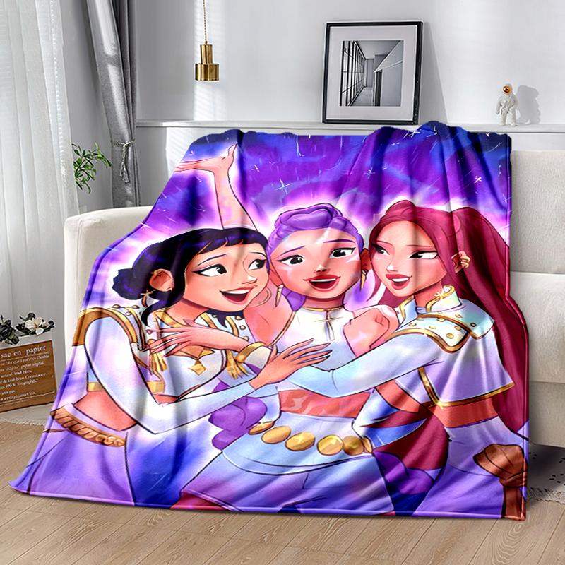 1pc Blanket Kpop Hunter5 Print Design, Lightweight Blanket for Sofa, Bed- Soft &Warm, Gift for All Seasons like Christmas, Halloween