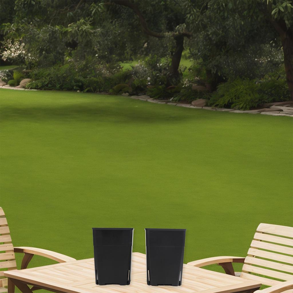 Plastic Square Plant Pots for Balcony and Patio with Efficient Drainage and Stackable Construction for Organized Storage