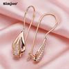 SIMJOO Rose Gold Color Fashionable Geometric Shape Noble Women's Stone Earrings Pendants