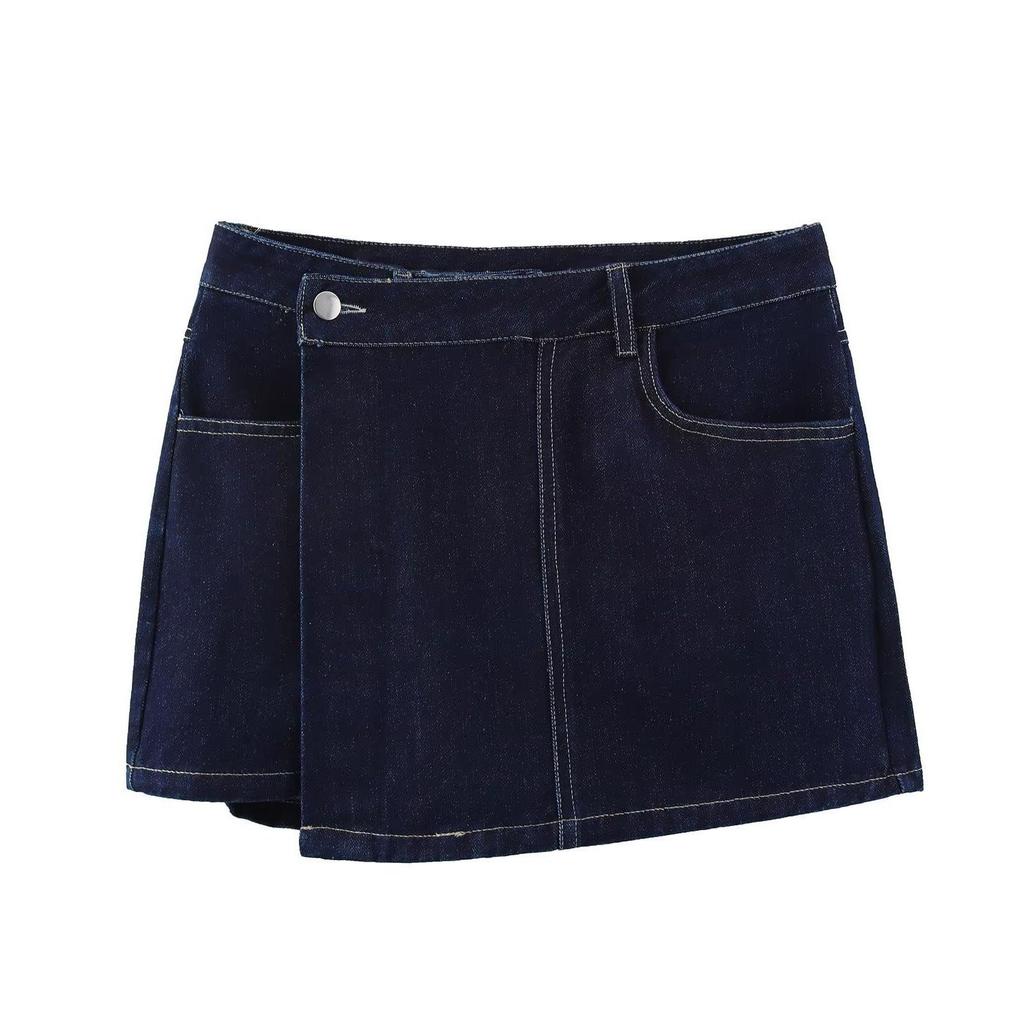 TAOP&ZA Spring/Summer Women's Fashion Denim Short Shirt & Midi Skirt Set