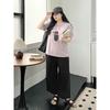 Plus size women clothing [Ice Silk Instant Cool Pants] Three Pants Length Texture Sense Summer High Waist Capri Wide Leg Cool Pants