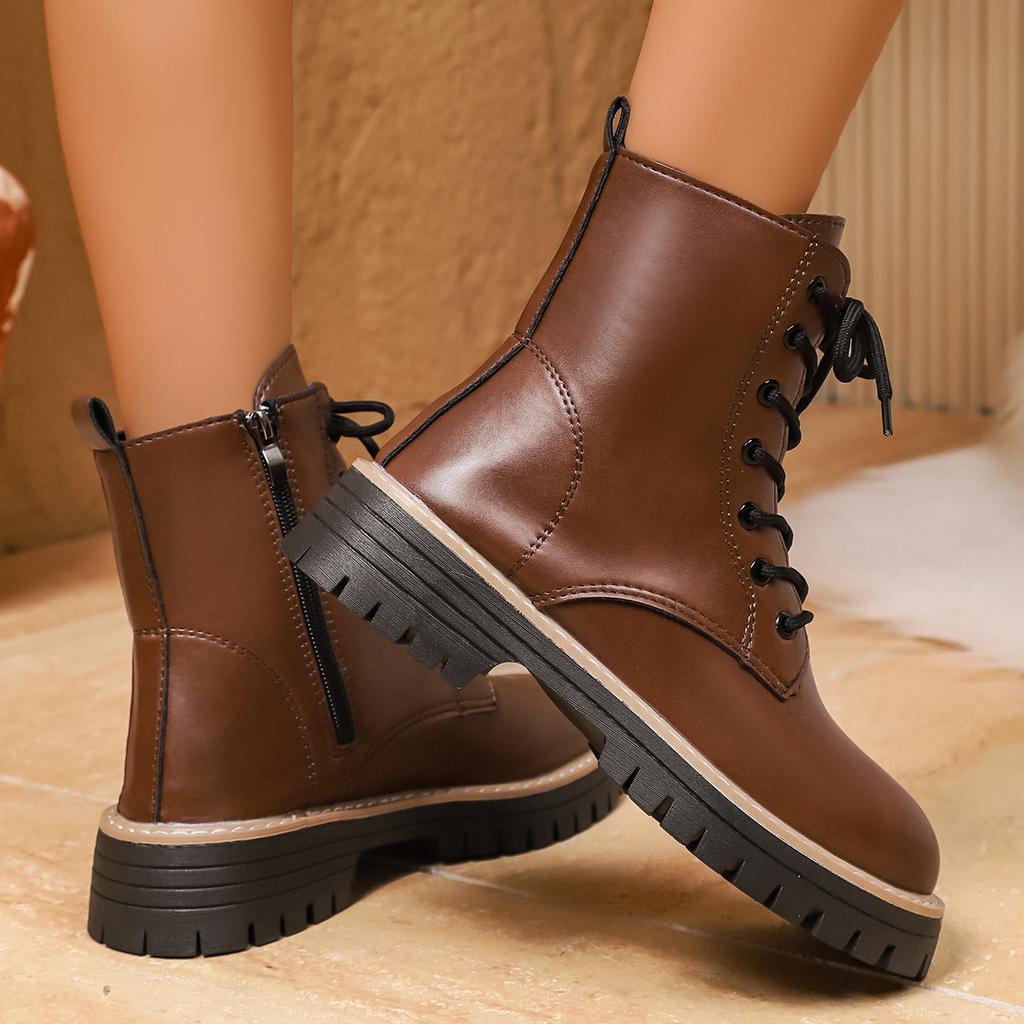 Boots Woman Trend Ankle Boots Short Barrel Shoes for Women Western Platform Army Boot Comfortable Stylish Sneakers Plus Size New