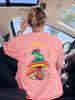 Goblincore Froschmagier auf Pilz Drucke T-Shirts Damen Sommer Kurzarm Tops Weiche T-Shirts Basics Locker Damen Streetwear