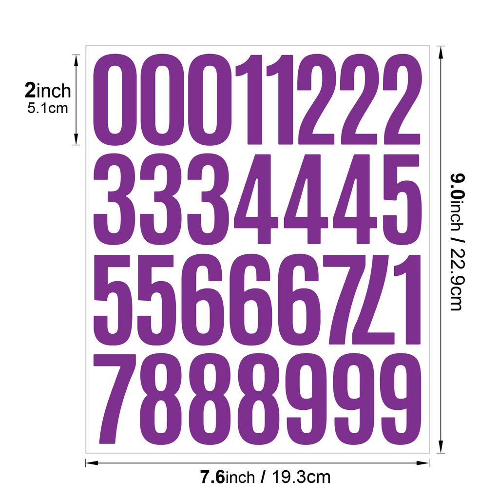 2-inch Digital Sticker Cut Die Self-adhesive Vinyl Vinyl Sticker Waterproof Number Identification Classification Digital Sticker