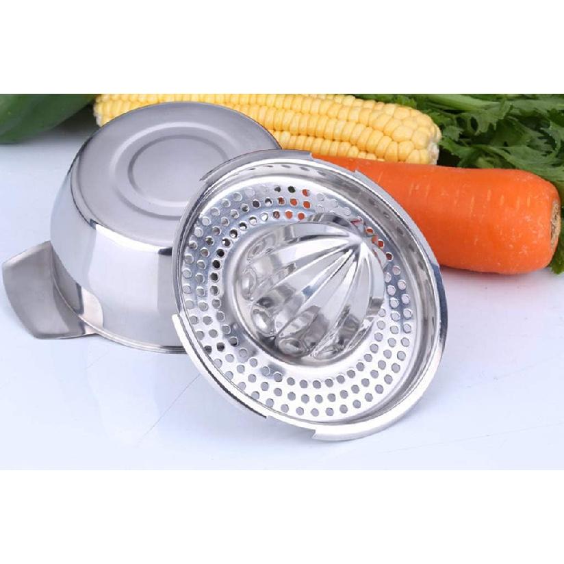 Stainless Steel Lemon Squeezer,Juicer with Bowl Container for Oranges Lemons Fruit Home Made Juice in Kitchen
