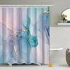 Marble Shower Curtain 72x72 Inches for Bathroom Abstract Pale Pink Blue Bathtub Room Partition Hotel Decoration Modern Mineral Waterproof Fabric