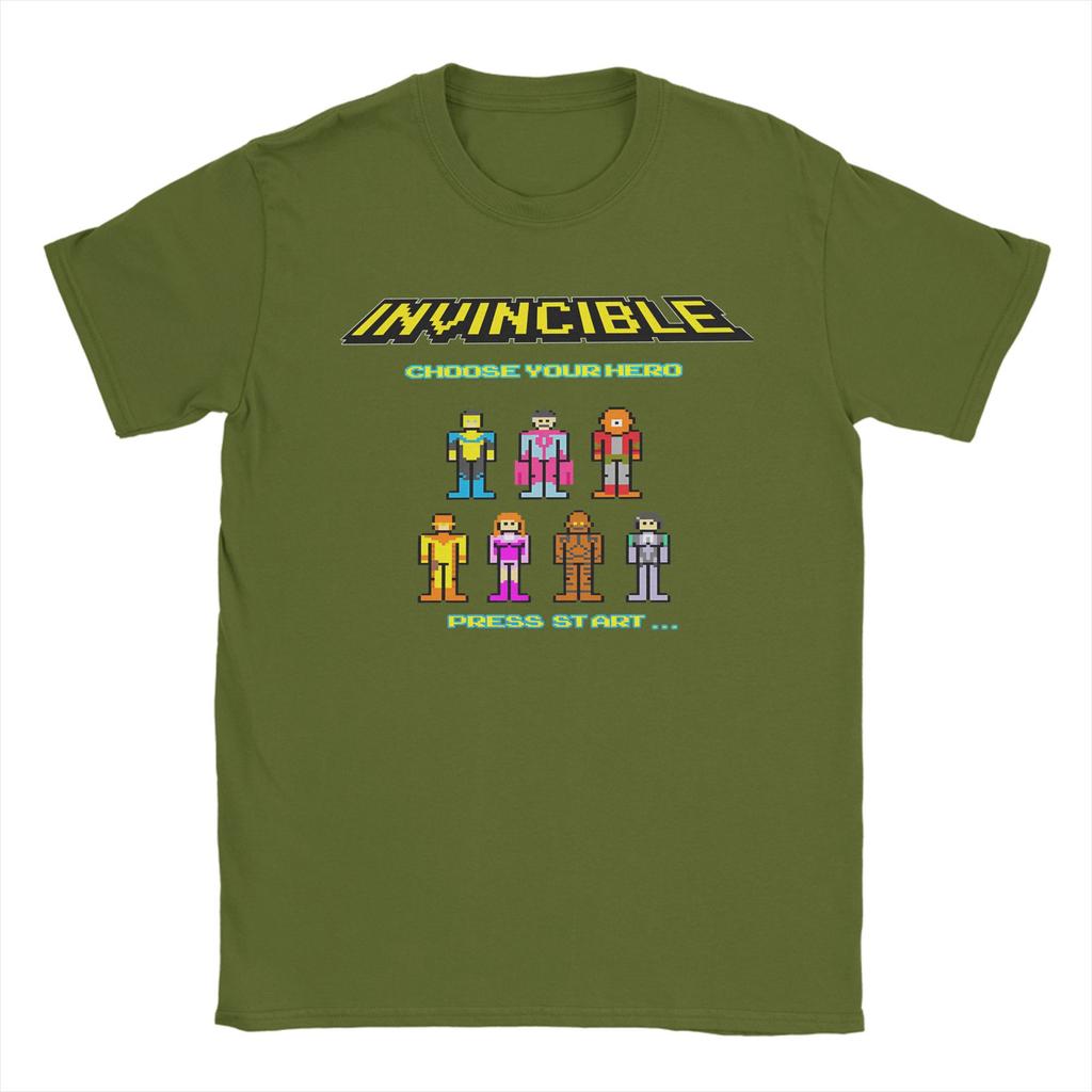 Unisex T-Shirt Unbesiegbar Wähle deinen Helden Tolle Baumwoll-T-Shirts Kurzarm bisschen T-Shirt Rundhals Kleidung XL XL
