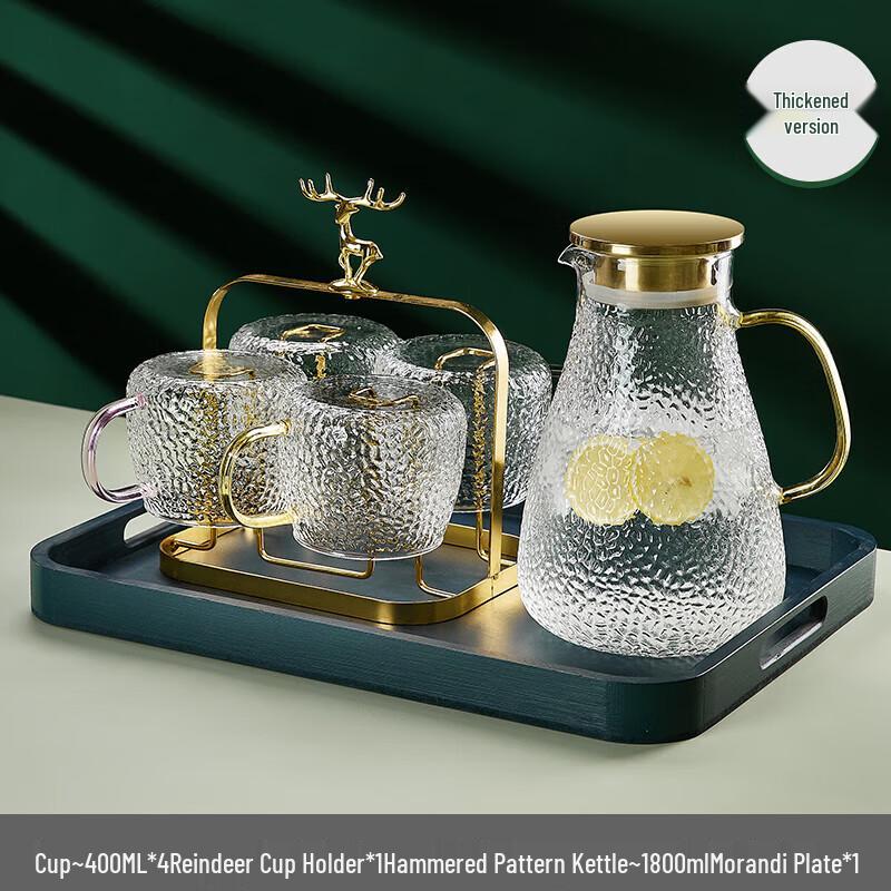 Zhuopu Hammered Glass Drinkware Set