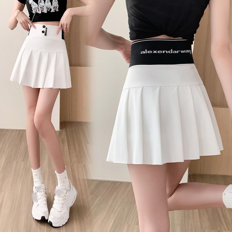 

Корейська чорно-сіра міні-спідниця WTEMPO на гумці з високою талією Y2K для школярок, однотонна плісирована повсякденна повсякденна унітазна спідниця XXL білий