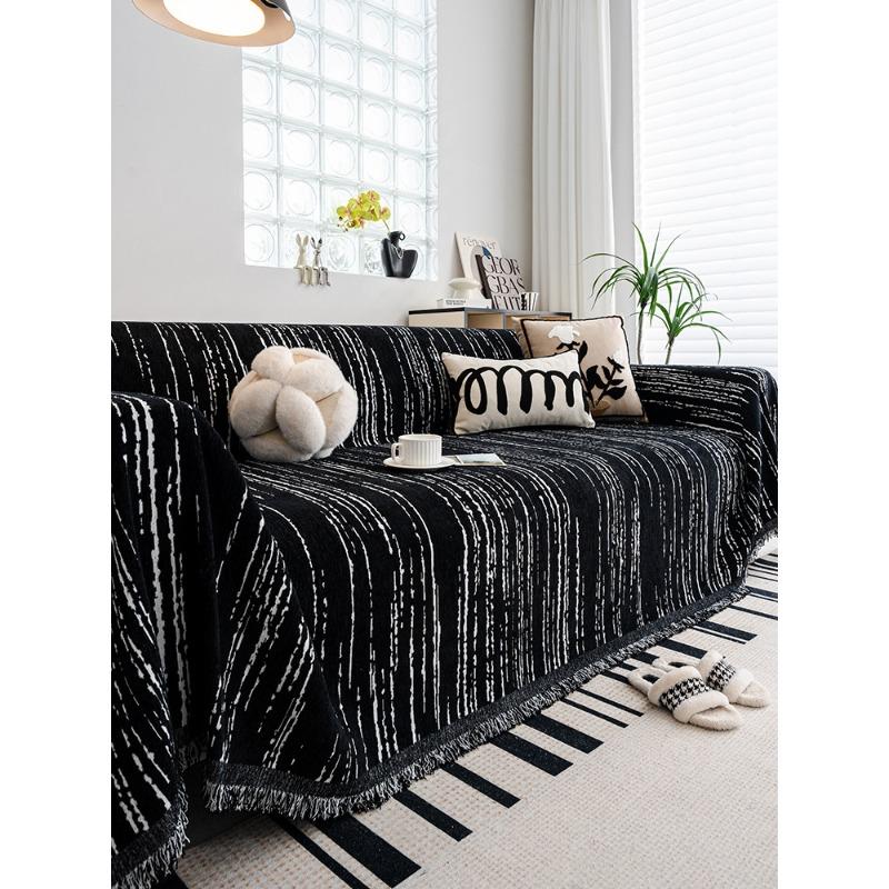 Black and White Ins Style Sofa Towel Chenille Anti-Scratching Cover Cloth All-Inclusive High-Grade Light Luxury Universal Cover Cover