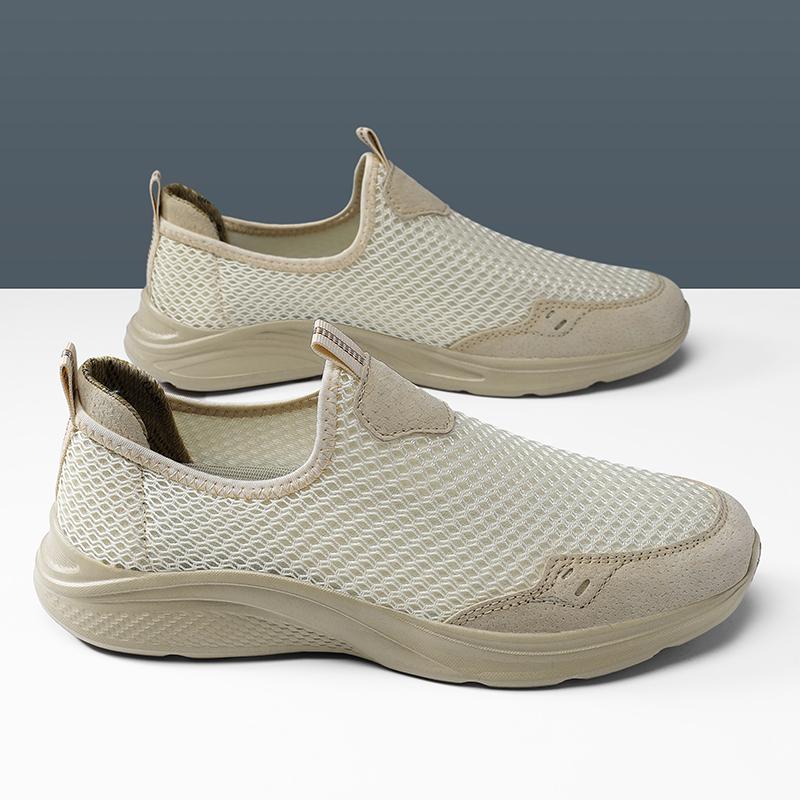 Fashion Handmade Mesh Loafers Sneakers New Male Comfortable Walking Footwear Outdoor Shoes Trainers New Breathable Men's Casual Shoes
