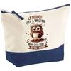 Trousse de maquillage - PLANETEE - La Doudou Chouette Grain - Grand format - Coton - Impression HD, fabriquée en France