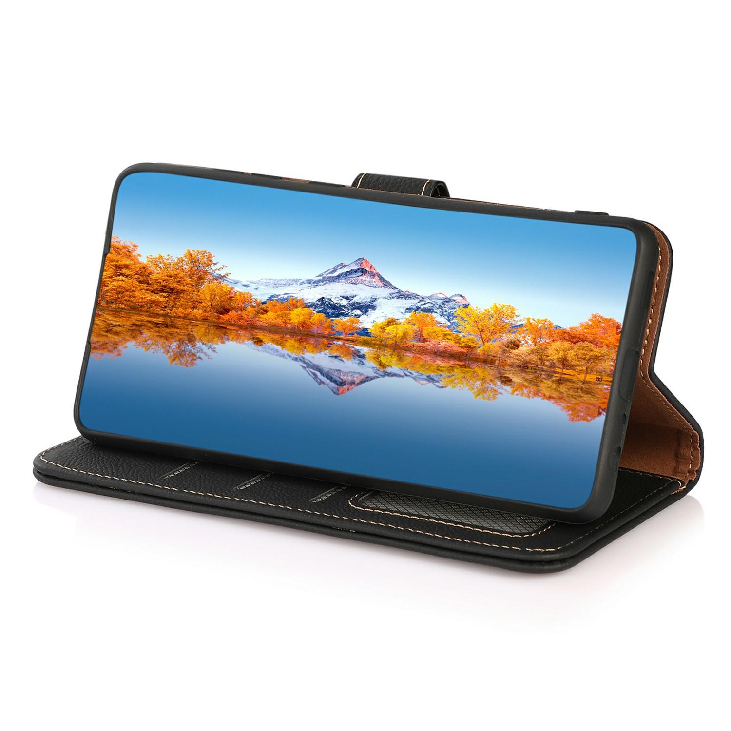 

KHAZNEH For Xiaomi 14T Pro Case Genuine Cow Leather Wallet Phone Cover Blue