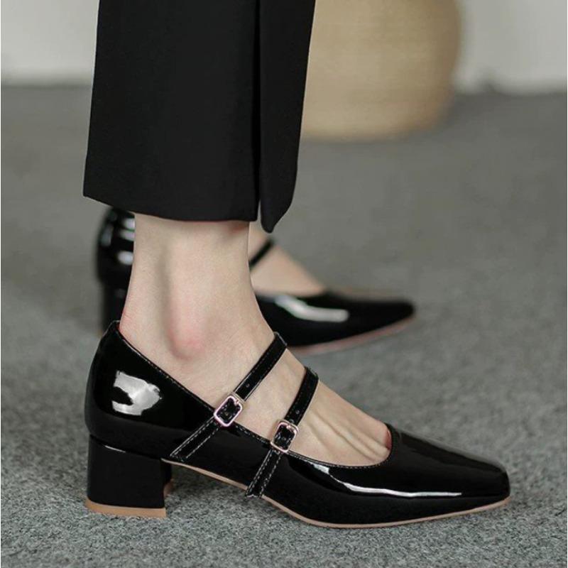 Modische Runde Zehenpartie Damen Mary Jane Schuhe Frühling Herbst High Heel Schuhe für Büro Dame Klassischer Komfort Straße Europäisch Stilvoll