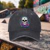 Sugar Skull Rose Print Washed Baseball Cap Adjustable Outdoor Casual Cotton Cap