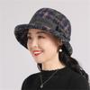 Middle-aged and elderly woolen hats, women's autumn and winter fashion versatile knitted basin hats, thickened versatile woolen hats, tide