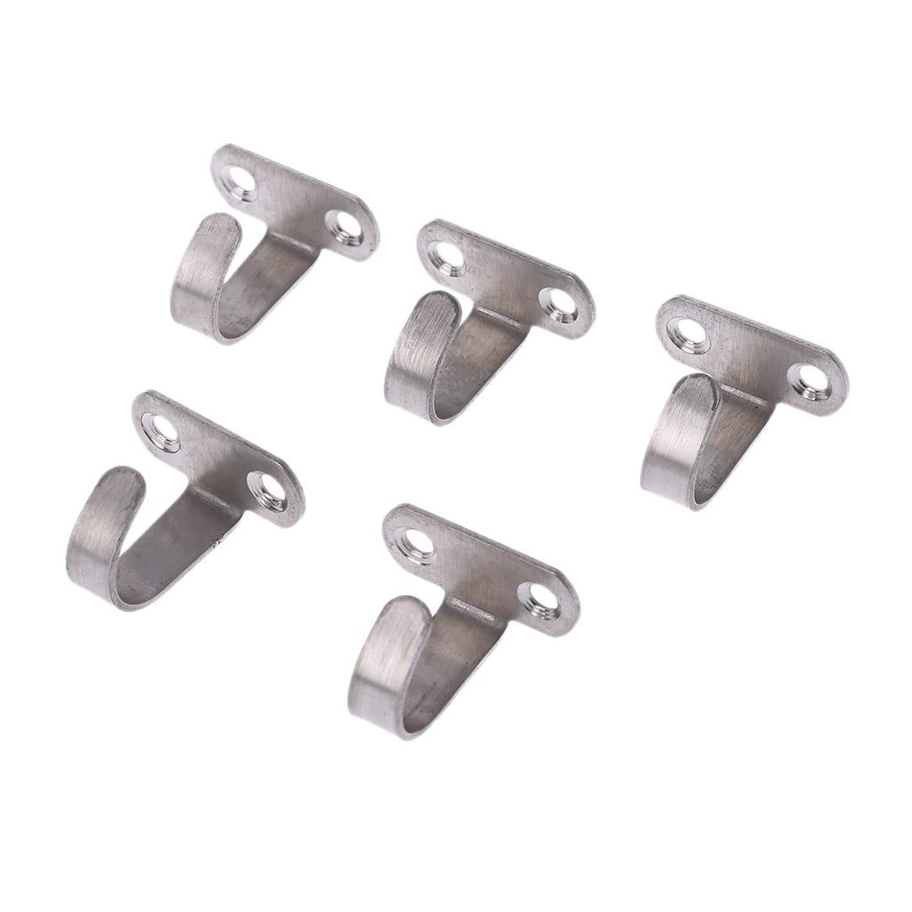 5x Stainless Steel J Shape Hook For Ceiling Cabinet Top Hanger Cloth Towel Robe