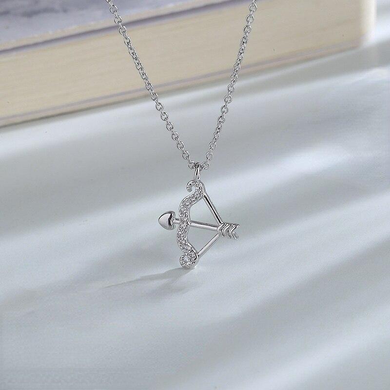 Stylish Trendy Style Jewelry Bow And Arrow Pendant Necklaces Latest Design One Layer Chain Pendant Necklace For Girl Fine AccessoriesTrendy Pendant