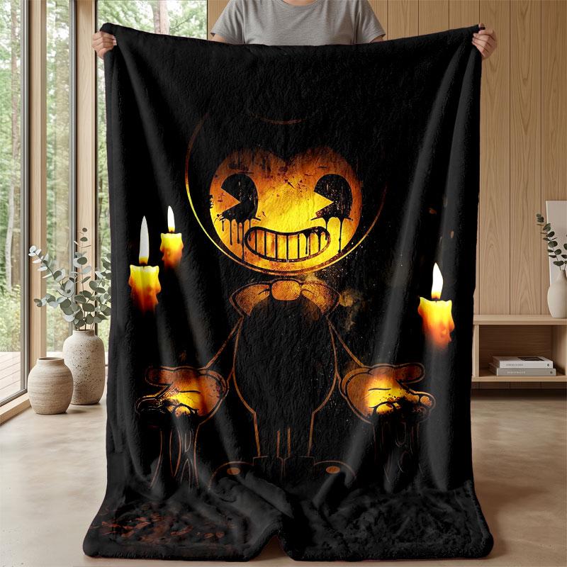 Soft Flannel Blanket Lightweight Cozy Bedroom Living Room CoverBendy and the Ink Machine