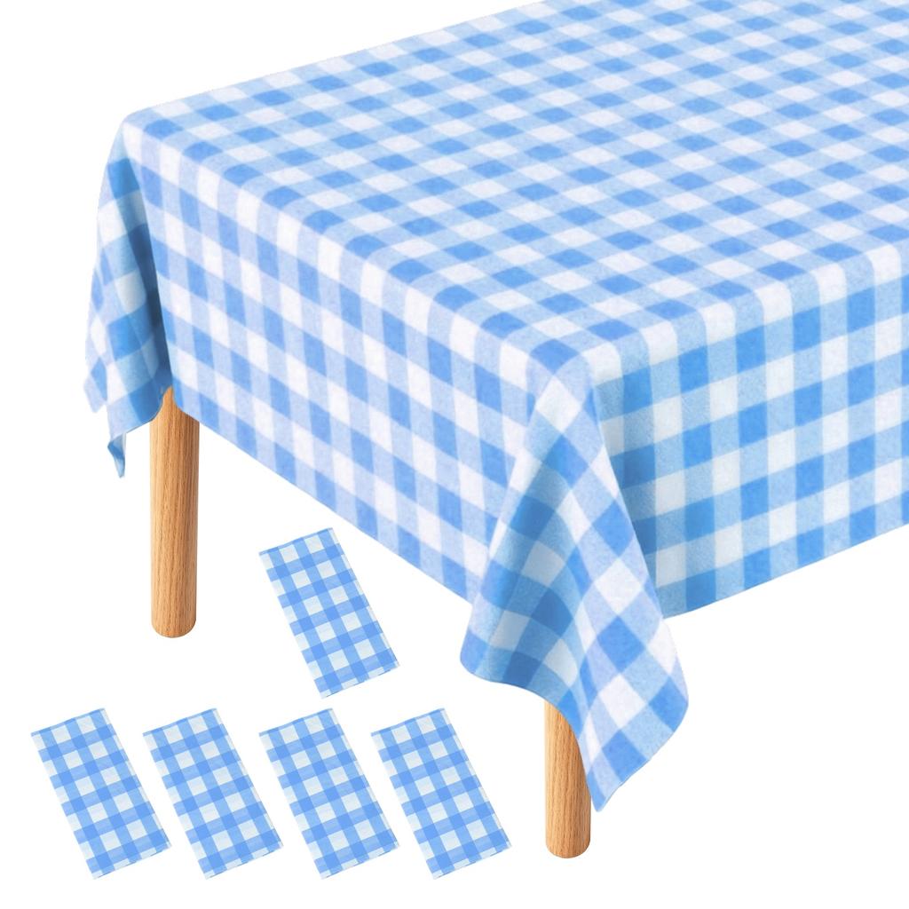 5pcs 54 X 108" Gingham Table Cloths Rectangle Plastic Tablecloth Waterproof Table Cover for Dining Birthday Party Kitchen Picnic